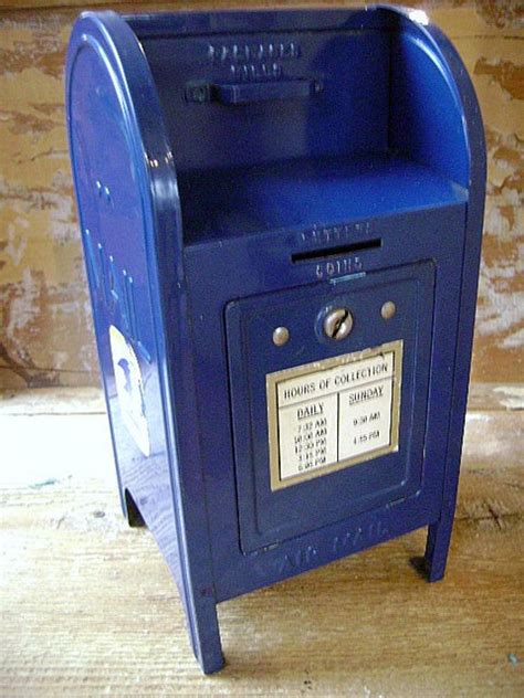 vintage brumburger usps blue metal mail box bank|Brumberger .